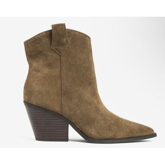 Kenneth Cole Shoes - Kenneth‎ Cole Kara Suede Bootie Cocoa Tan Evereve Womens 9.5 Western Boot New